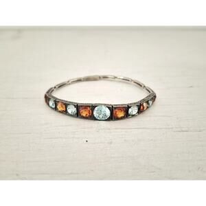 Vintage Topaz and Citrine Sterling Silver Child Size Bracelet